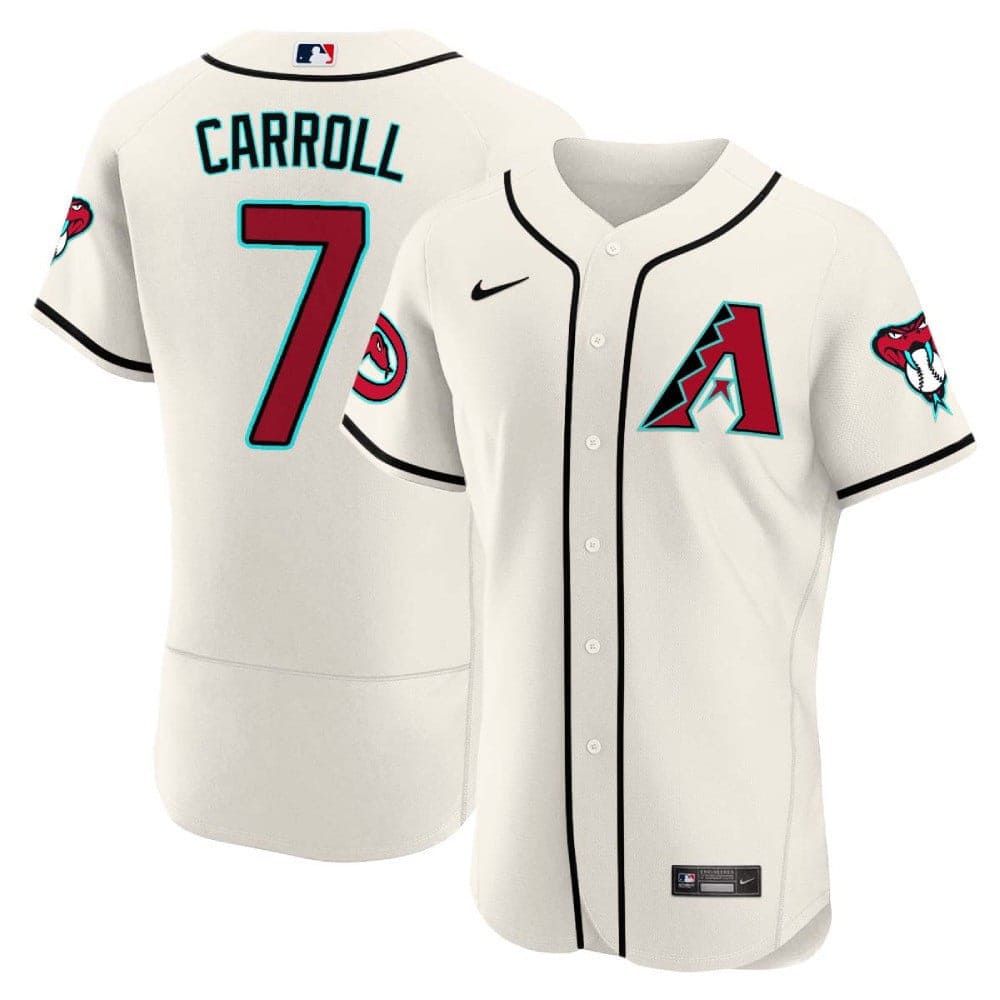 Men Arizona Diamondback #7 Carroll Cream 2024 Nike Flex Base MLB Jersey